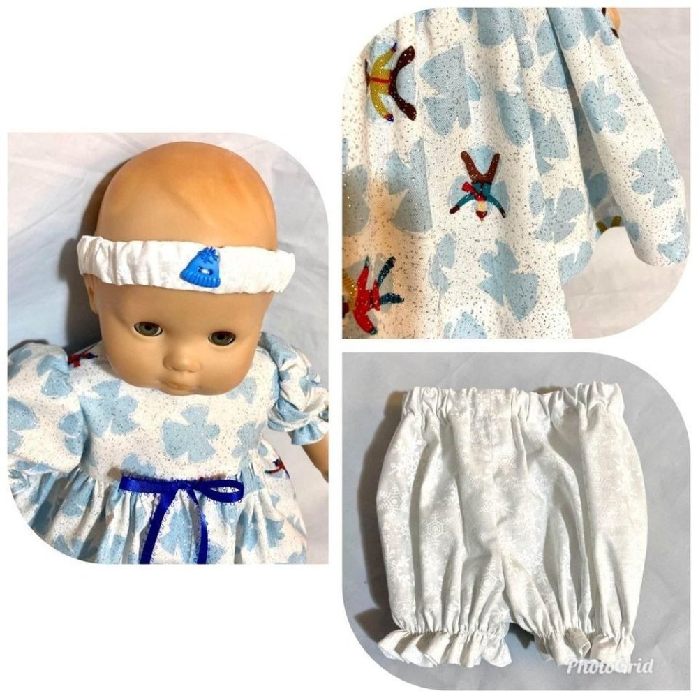 Snow Angel Sparkle Dress fits Bitty Baby and 15” Baby Dolls New Doll Clothes - Picture 3 of 3